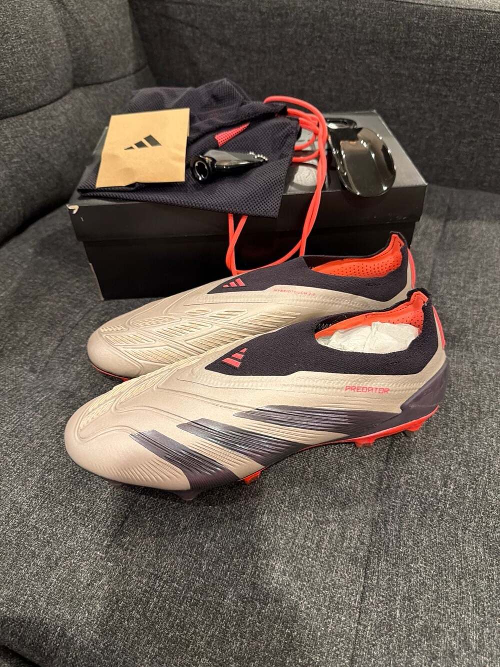 adidas Predator Elite LL SG Football Boots - Silver Met / Core Black / Solar Red